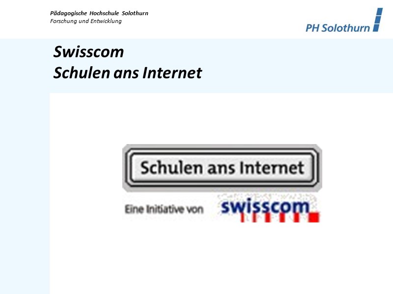 Informationen zum Swisscom-Sponsoring Schulen ans Internet