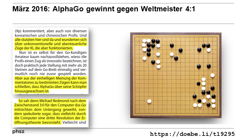 März 2016: AlphaGo gewinnt gegen Weltmeister 4:1