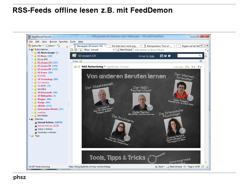RSS-Feeds offline lesen z.B. mit FeedDemon