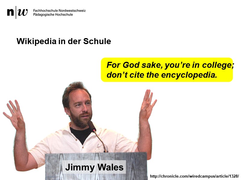 Jimmy Wales ber Wikipedia in der Schule