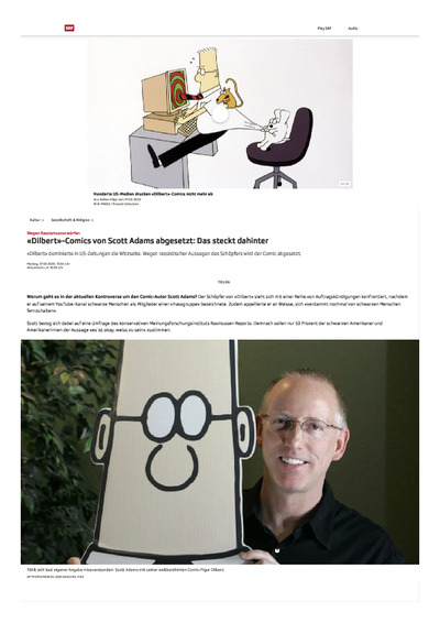 «Dilbert»-Comics von Scott Adams abgesetzt: Das steckt dahinter