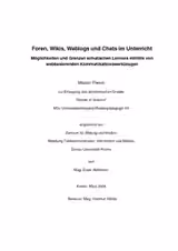 Foren, Wikis, Weblogs und Chats im Unterricht