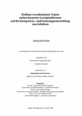 Einfluss verschiedener Typen online basierter Lernplattformen auf die Kompetenz- und Leistungsentwicklung von Schülern