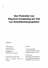 Das Potential von Physical Computing als Teil von Schultheaterprojekten