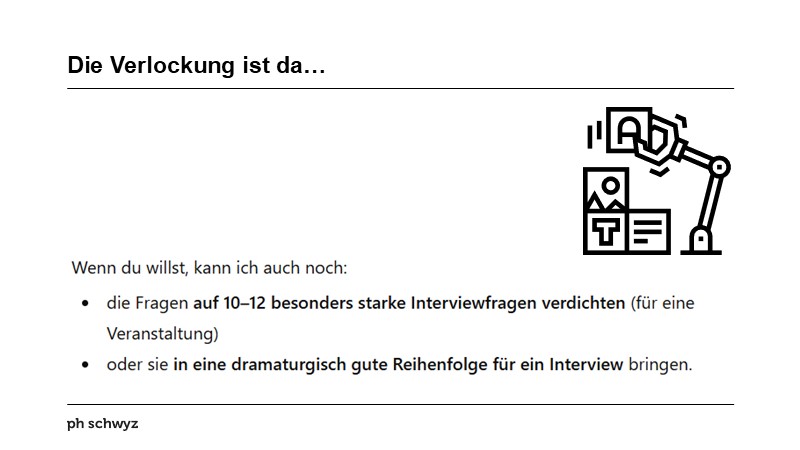 Die Verlockung ist da…