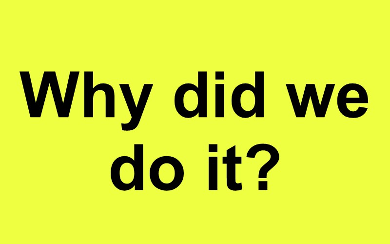 Why did we do it?