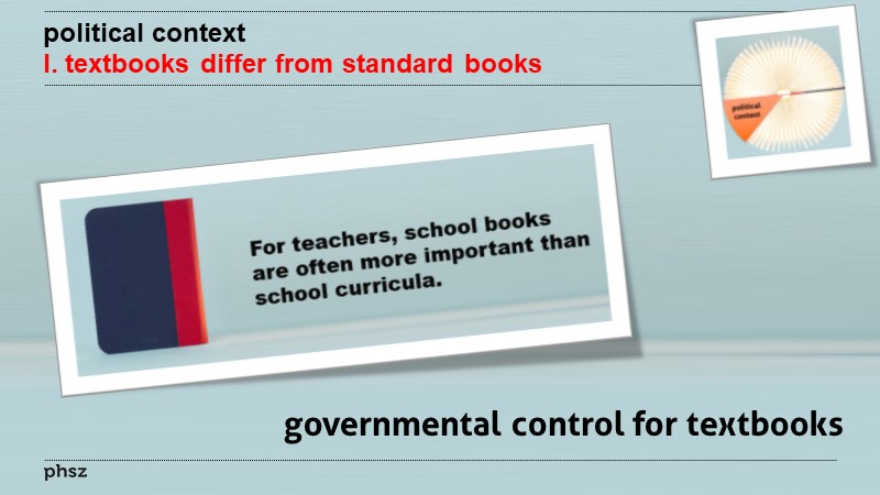 political context I: textbooks differ from standard books