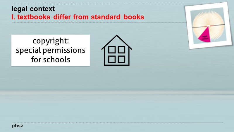 legal context I: textbooks differ from standard books