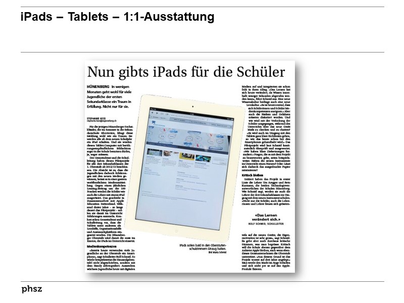 iPads – Tablets – 1:1-Ausstattung