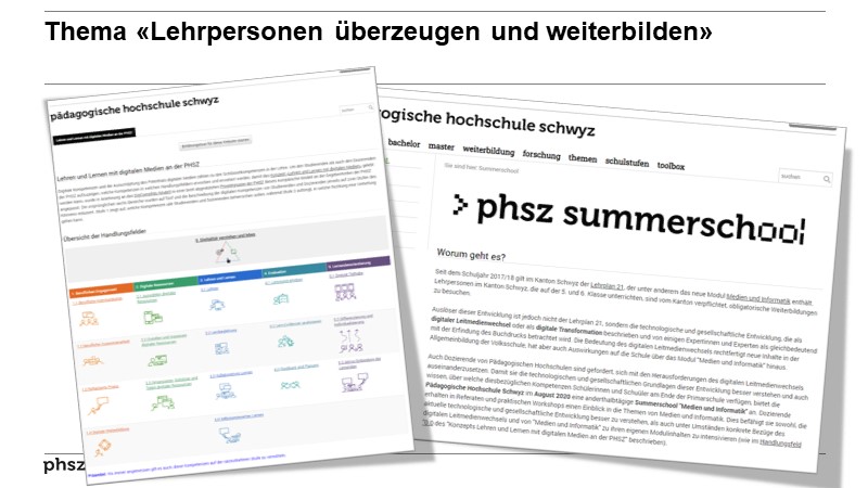 Thema «Lehrpersonen überzeugen und weiterbilden»