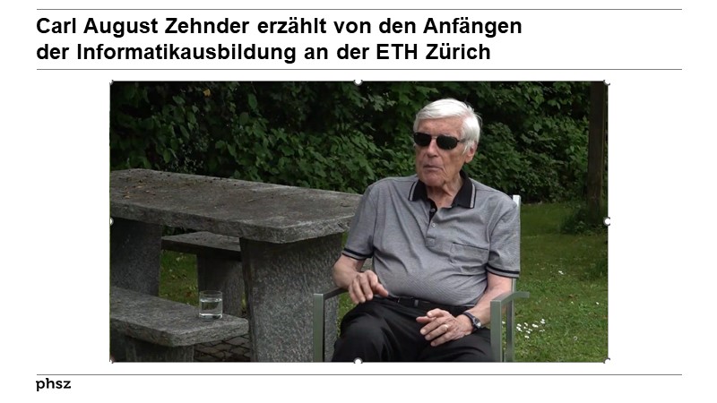 Carl August Zehnder erzählt von den Anfängen der Informatikausbildung an der ETH Zürich