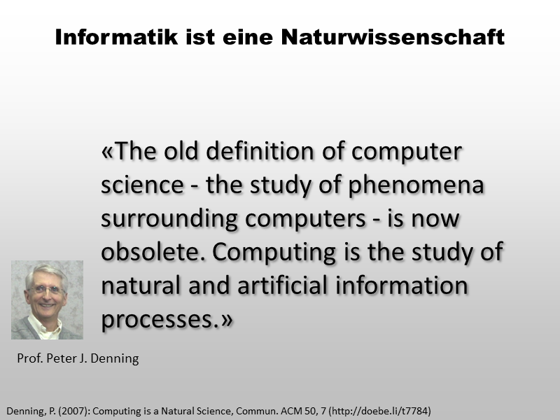 Informatik ist eine Naturwissenschaft