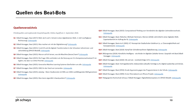 Quellen des Beat-Bots