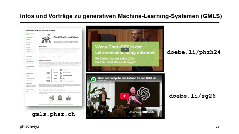 Infos und Vorträge zu generativen Machine-Learning-Systemen (GMLS)