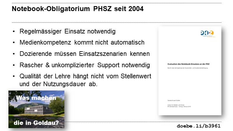 Notebook-Obligatorium PHSZ seit 2004