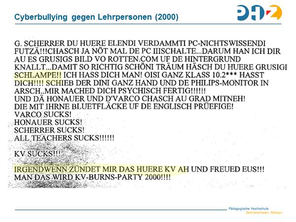 Cyberbullying gegen Lehrpersonen (2000)