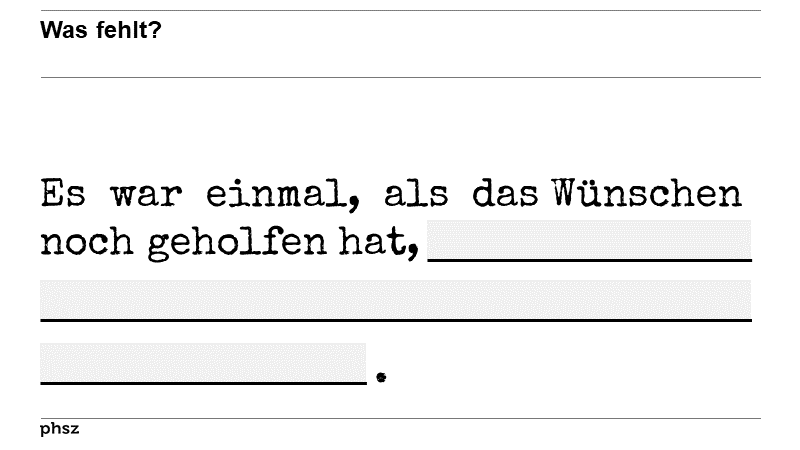 Was fehlt? (IV)