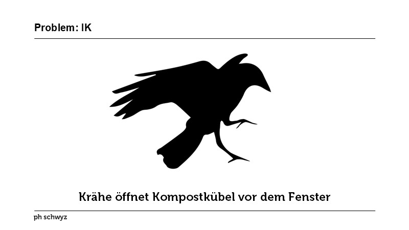 Problem: Krähe öffnet Kompostkübel vor dem Fenster 