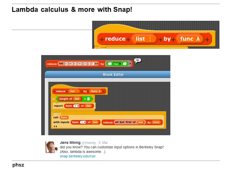  Lambda calculus & more with Snap!