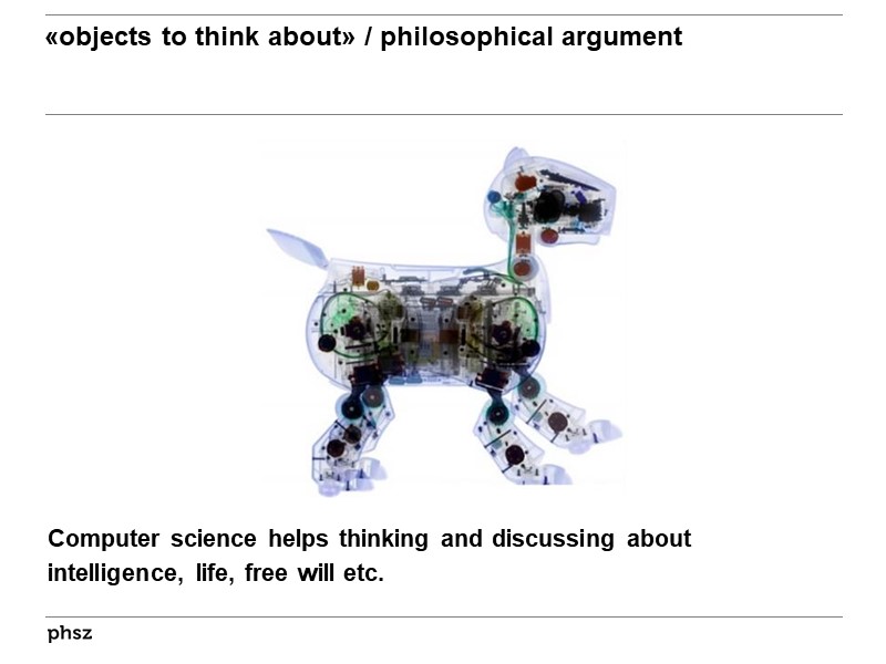objects to think about / philosophical argument