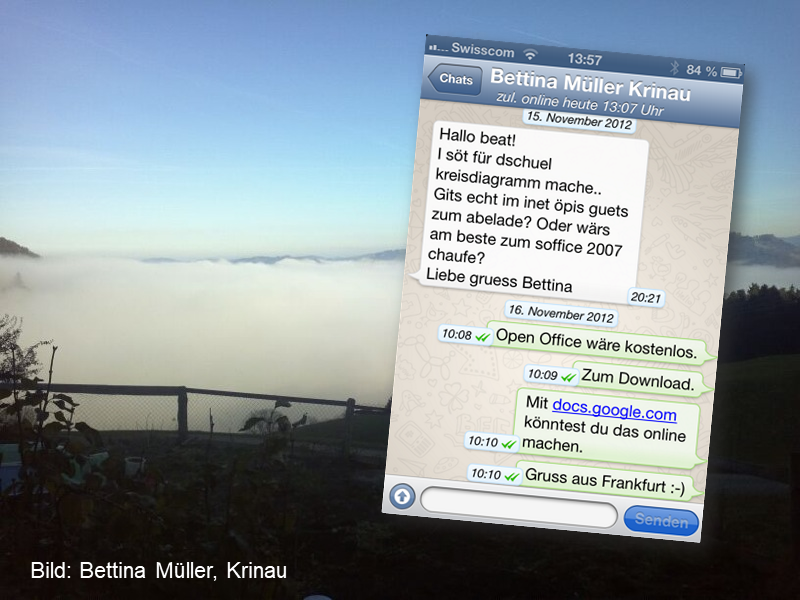 Nebelmeer über Krinau (Bild: Bettina Müller)