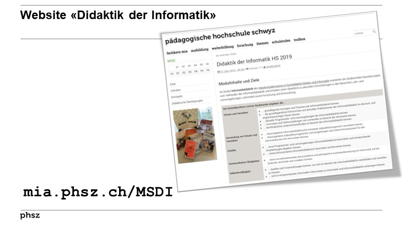 Website «Didaktik der Informatik»
