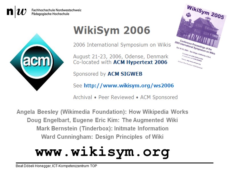 Hinweis auf Wikisym 2006